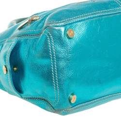 Pre Owned Celine Metallic Blue Leather Boogie Tote