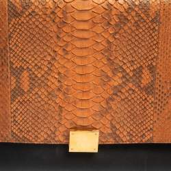 Pre Owned Celine Multicolor Python, Suede, and Leather Medium Trapeze Top Handle Bag