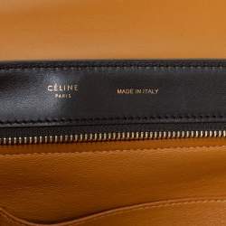 Pre Owned Celine Tri Color Leather and Suede Medium Trapeze Top Handle Bag