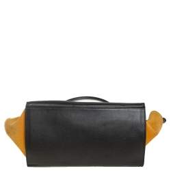 Pre Owned Celine Tri Color Leather and Suede Medium Trapeze Top Handle Bag