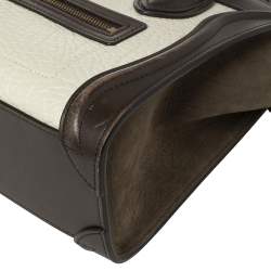 Pre Owned Celine Tricolor Leather Nano Luggage Tote 