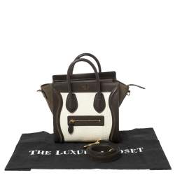 Pre Owned Celine Tricolor Leather Nano Luggage Tote 