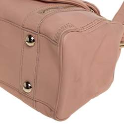 Pre Owned Celine Pale Pink Leather 'Clandestine' Frame Satchel