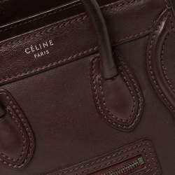 مملوكة مسبقًا حقيبة يد توتس سيلين نانو لاغيدج جلد عنابي