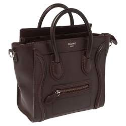 مملوكة مسبقًا حقيبة يد توتس سيلين نانو لاغيدج جلد عنابي