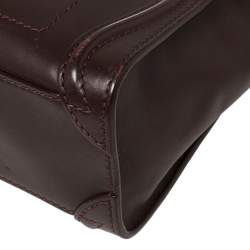 مملوكة مسبقًا حقيبة يد توتس سيلين نانو لاغيدج جلد عنابي