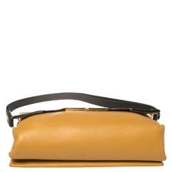 Pre Owned Celine Mustard/Black Leather Blade Flap Bag
