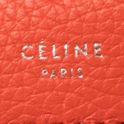 Pre Owned Celine Red Leather and Suede Medium Trapeze Top Handle Bag