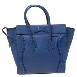 Pre Owned حقيبة سيلين مايكرو لاغيدج جلد أزرق 