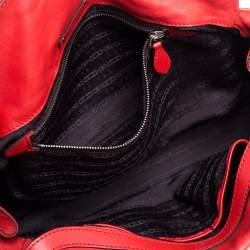 Pre Owned Celine Red Leather Turnlock Flap Satchel