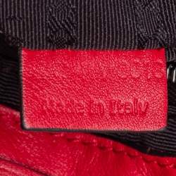 Pre Owned Celine Red Leather Turnlock Flap Satchel