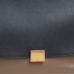 Pre Owned Celine Tri Color Leather and Suede Medium Trapeze Top Handle Bag