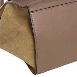Pre Owned Celine Tri Color Leather and Suede Medium Trapeze Top Handle Bag