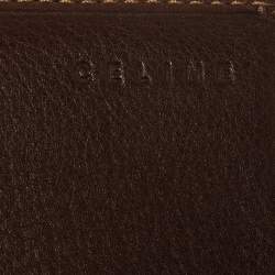 Pre Owned Céline Blue/Brown Macadam Canvas and Leather Continental Wallet