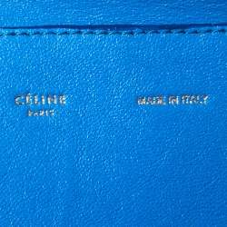 Pre Owned Celine Blue Python and Suede Medium Trapeze Top Handle Bag