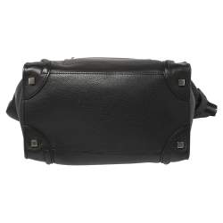 Pre Owned Celine Black Leather Mini Luggage Tote