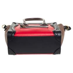 Pre Owned Céline Tri Color Leather Nano Luggage Tote