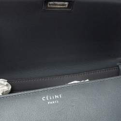 Pre Owned Celine Grey Leather Medium Classic Box Shoulder Bag