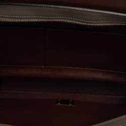 Pre Owned Celine Grey Croc Embossed Leather and Suede Medium Trapeze Top Handle Bag