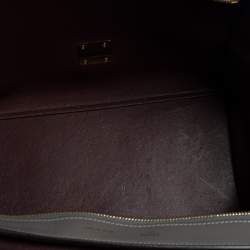 Pre Owned Celine Grey Croc Embossed Leather and Suede Medium Trapeze Top Handle Bag