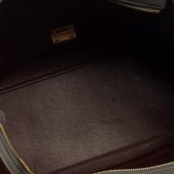 Pre Owned Celine Grey Croc Embossed Leather and Suede Medium Trapeze Top Handle Bag
