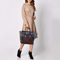 مملوكة مسبقًا حقيبة يد سيلين لاغيدج ميني سويدي و جلد ثلاثي اللون