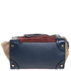 مملوكة مسبقًا حقيبة يد سيلين لاغيدج ميني سويدي و جلد ثلاثي اللون