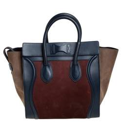 مملوكة مسبقًا حقيبة يد سيلين لاغيدج ميني سويدي و جلد ثلاثي اللون