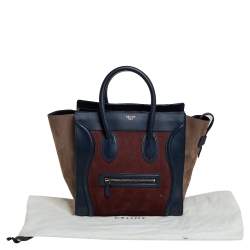 مملوكة مسبقًا حقيبة يد سيلين لاغيدج ميني سويدي و جلد ثلاثي اللون