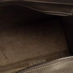 Pre Owned Celine Khaki Leather Nano Luggage Tote