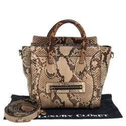 Pre Owned Céline Beige/Black Python Nano Luggage Tote