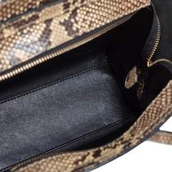 Pre Owned Céline Beige/Black Python Nano Luggage Tote