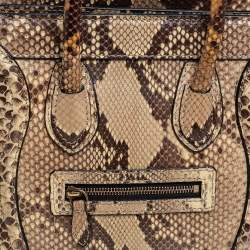 Pre Owned Céline Beige/Black Python Nano Luggage Tote