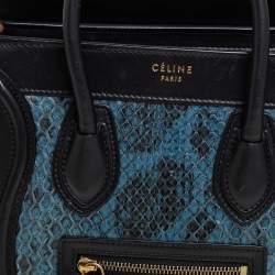 Pre Owned Céline Tri Color Leather and Python Nano Luggage Tote