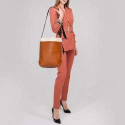 Pre Owned Celine Tri Color Leather and Canvas Knotted Shoulder Bag