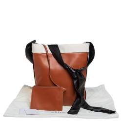 Pre Owned Celine Tri Color Leather and Canvas Knotted Shoulder Bag