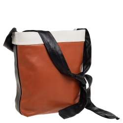 Pre Owned Celine Tri Color Leather and Canvas Knotted Shoulder Bag