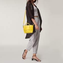 Pre Owned حقيبة يد توتس سيلين نانو لاغيدج جلد صفراء