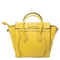 Pre Owned حقيبة يد توتس سيلين نانو لاغيدج جلد صفراء