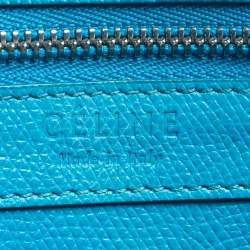 Pre Owned Celine Blue/Grey Grained Leather Small Vertical Cabas Tote