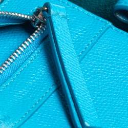 Pre Owned Celine Blue/Grey Grained Leather Small Vertical Cabas Tote