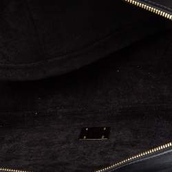 Pre Owned Celine Black/Brown Python and Leather Medium Trapeze Top Handle Bag