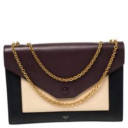 Pre Owned Celine Multicolor Leather Pocket Envelope Shoulder Bag