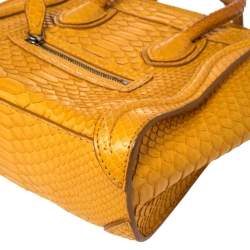 Celine Yellow Python Nano Luggage Tote