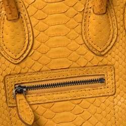 Celine Yellow Python Nano Luggage Tote