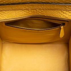 Pre Owned Celine Yellow Python Leather Mini Luggage Tote
