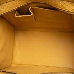 Pre Owned Celine Yellow Python Leather Mini Luggage Tote