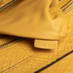 Pre Owned Celine Yellow Python Leather Mini Luggage Tote