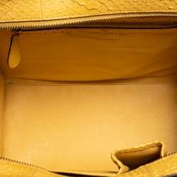 Pre Owned Celine Yellow Python Leather Mini Luggage Tote