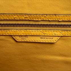 Pre Owned Celine Yellow Python Leather Mini Luggage Tote